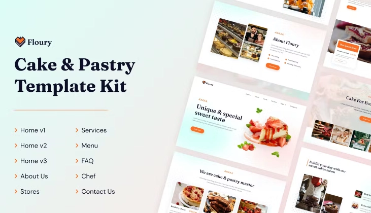 Floury | Cake & Pastry Elementor Template
