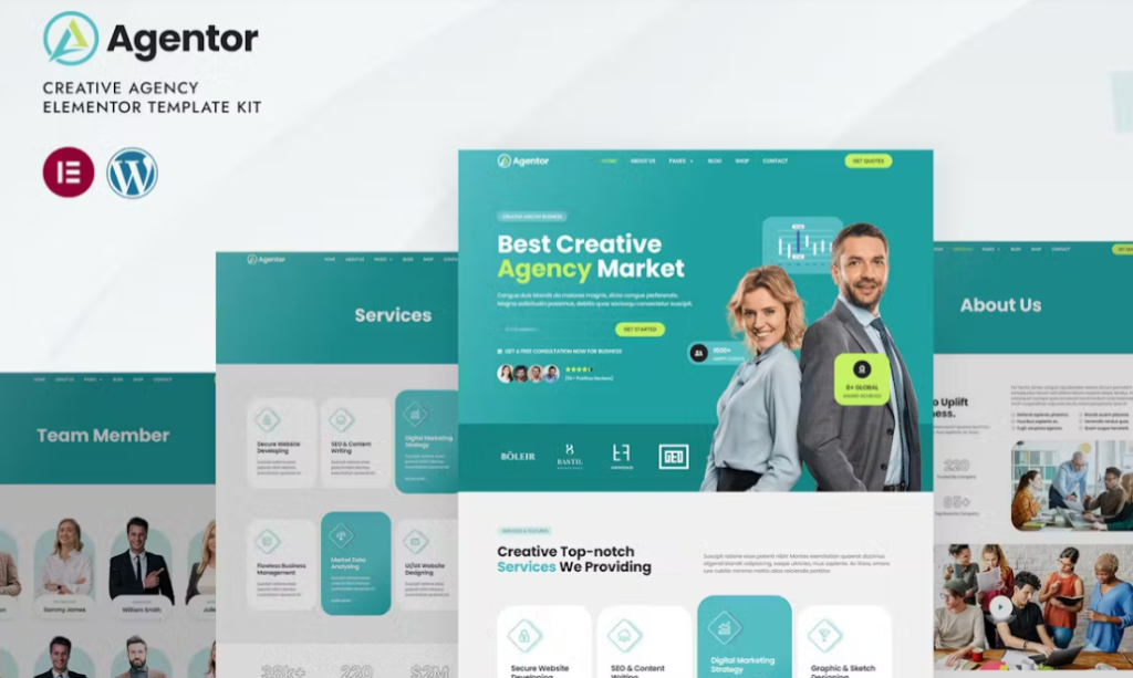 Agentor – Creative Agency Elementor Pro Template