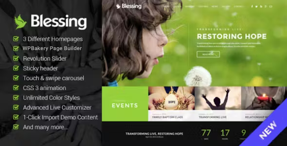 Blessing Theme for Church Websites
