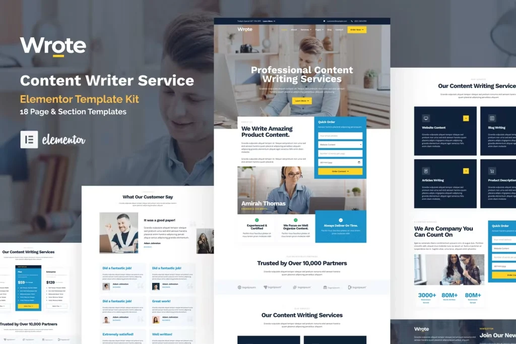 Wrote – Content Writing & Copywriting Template