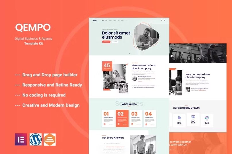 Qempo – Digital Service Agency Elementor Template