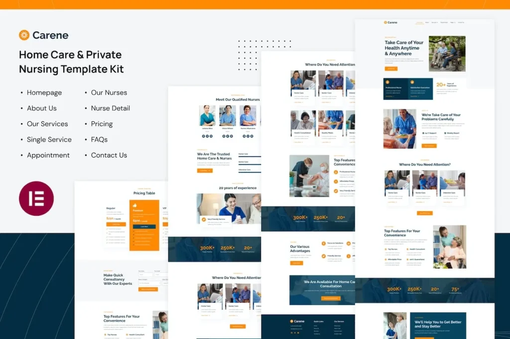 Carene – Home Care & Private Nursing Services Elementor Pro Template