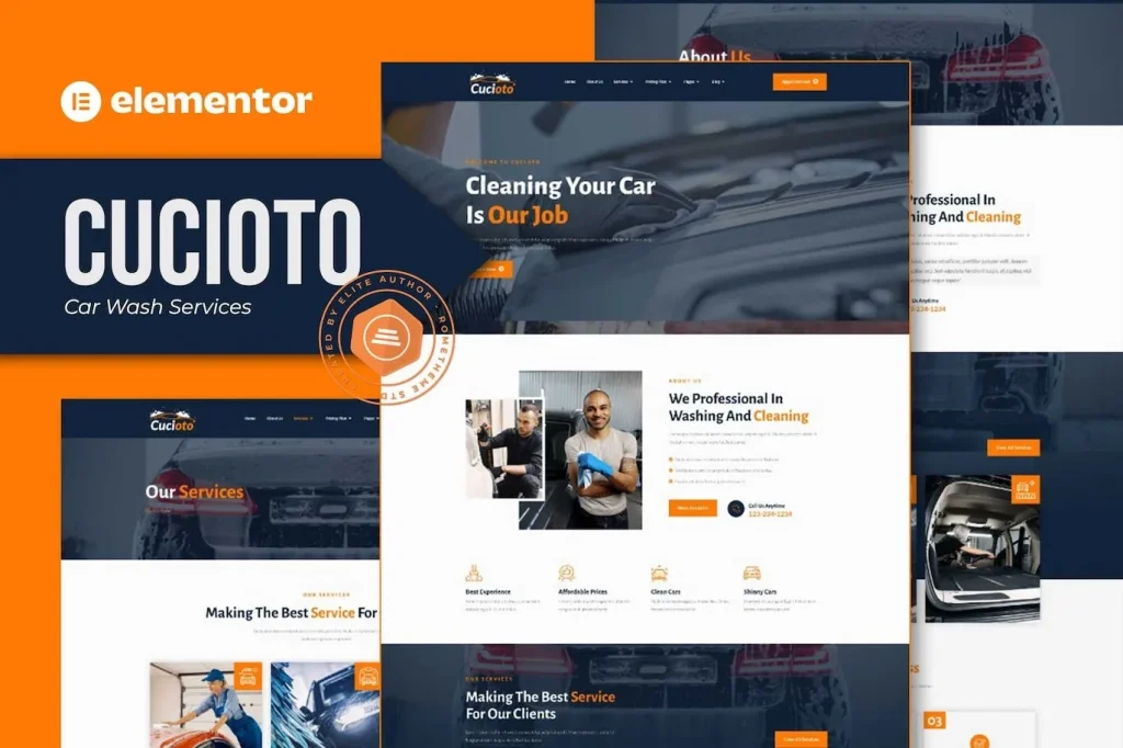Cucioto – Car Wash Services Elementor Template
