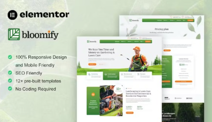 Bloomify – Gardening & Landscape Service Elementor Template
