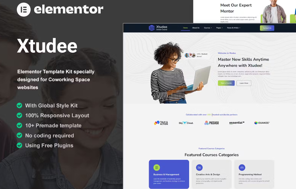 Xtudee – Online Course Elementor Template