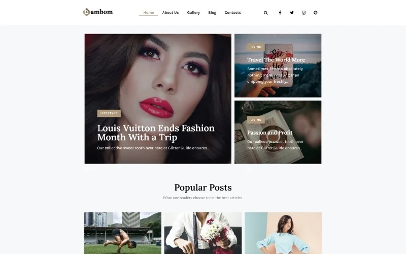 BamBom – Lifestyle Blog Multipurpose Minimal WordPress Elementor Theme WordPress Theme