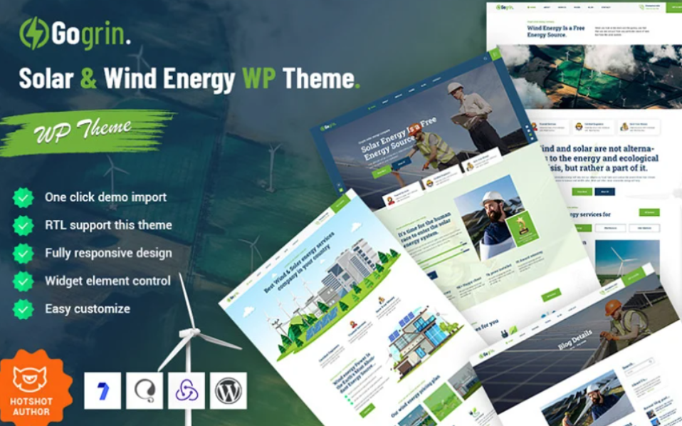 Gogrin – Solar & Wind Energy WordPress Theme