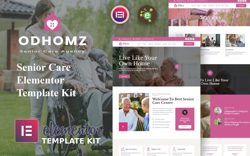 Odhomz – Senior Care Elementor Template