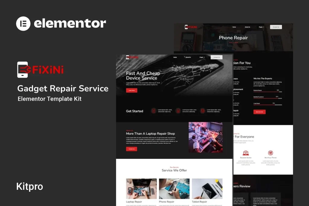 Fixini – Gadget Repair Service Elementor Template