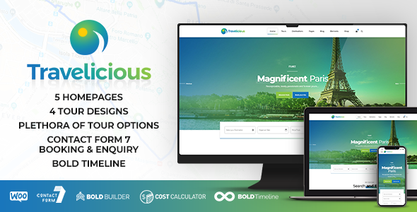 Travelicious – Tour Operator WordPress Theme