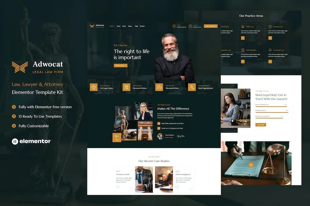 Adwocat – Law Firm & Attorney Elementor Template