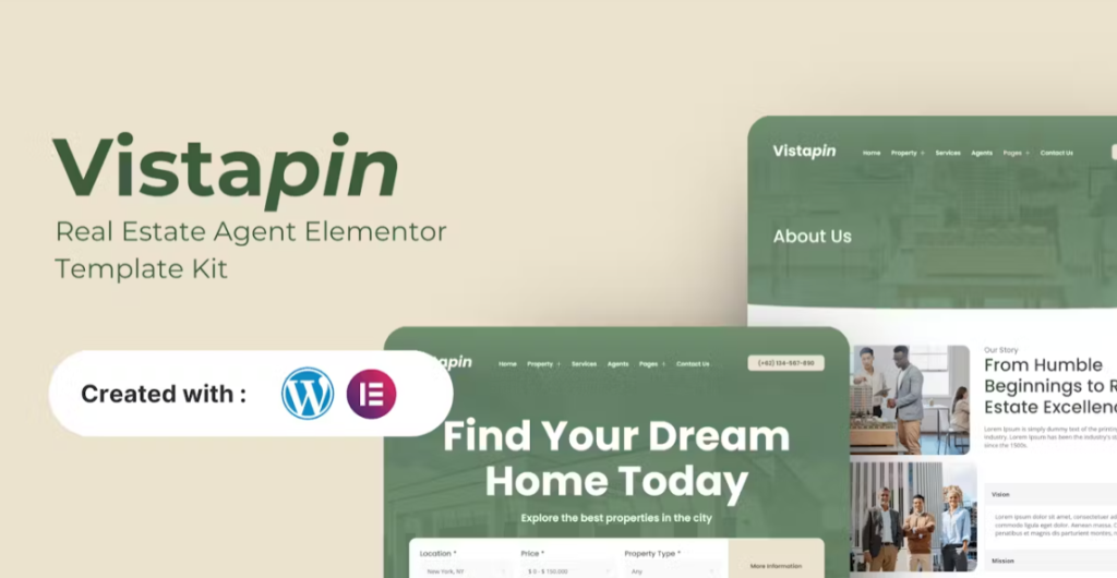 Vistapin – Real Estate Agent Elementor Template
