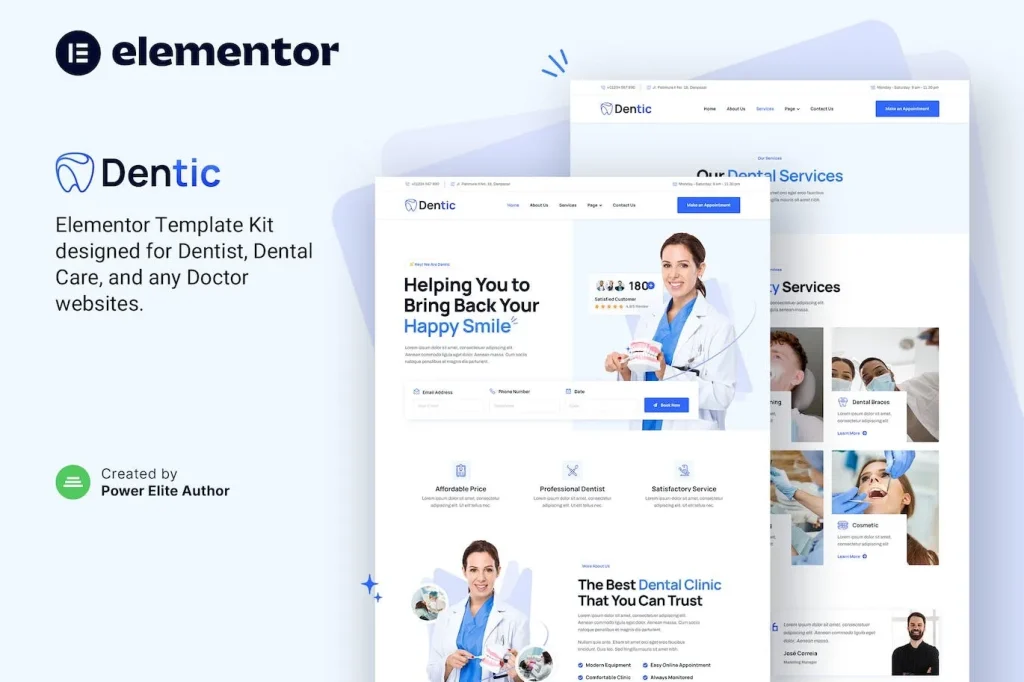 Dentic – Dentist & Dental Clinic Elementor Template