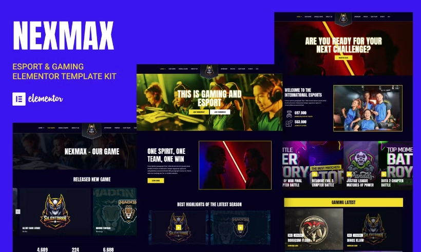 Nexmax – Esports & Gaming Elementor Template