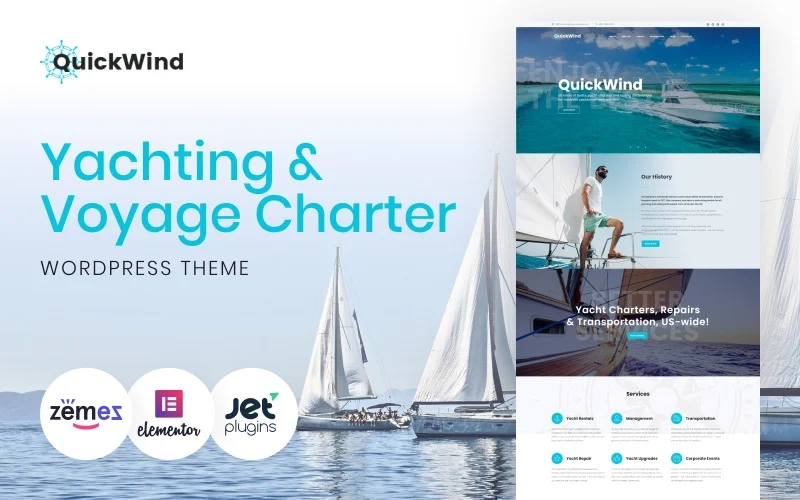 QuickWind – WordPress Yacht Charter Theme WordPress Theme