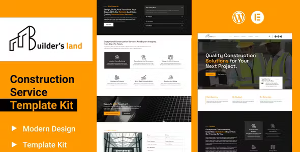 Builders Land Construction Elementor Template Kit