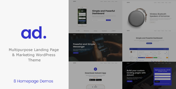 Advent – Landing Page Marketing WordPress Theme