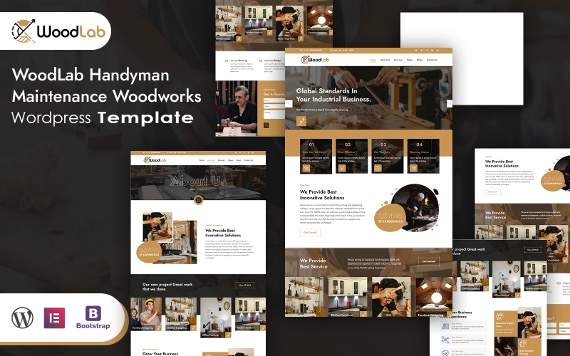 WoodLab Handyman Maintenance Woodworks WordPress Theme WordPress Theme