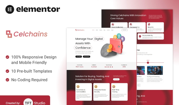 Celchains – Blockchain Crypto & DeFi Elementor Template