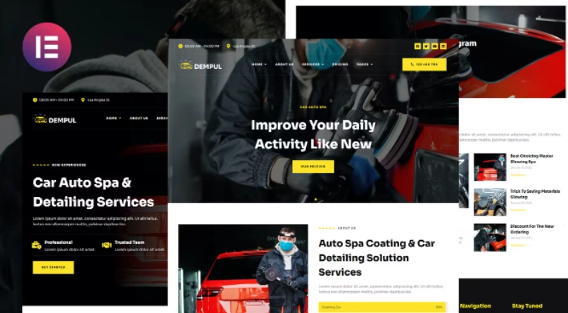Dempul – Car Auto Spa & Detailing Services Elementor Template