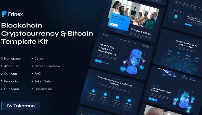 Frinex | Blockchain Cryptocurrency & Bitcoin Elementor Template
