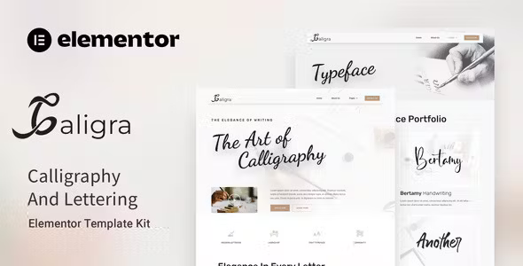 Caligra Calligraphy Elementor Template Kit