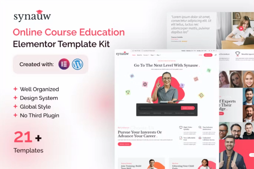 Synauw Online Course Education Elementor Template