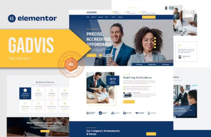 Gadvis – Tax Advisor & Financial Consulting Elementor Template
