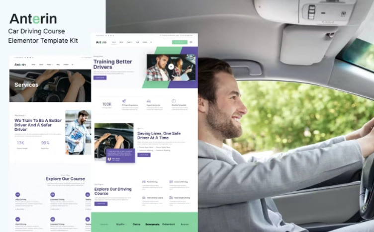 Anterin – Car Driving Course Elementor Template