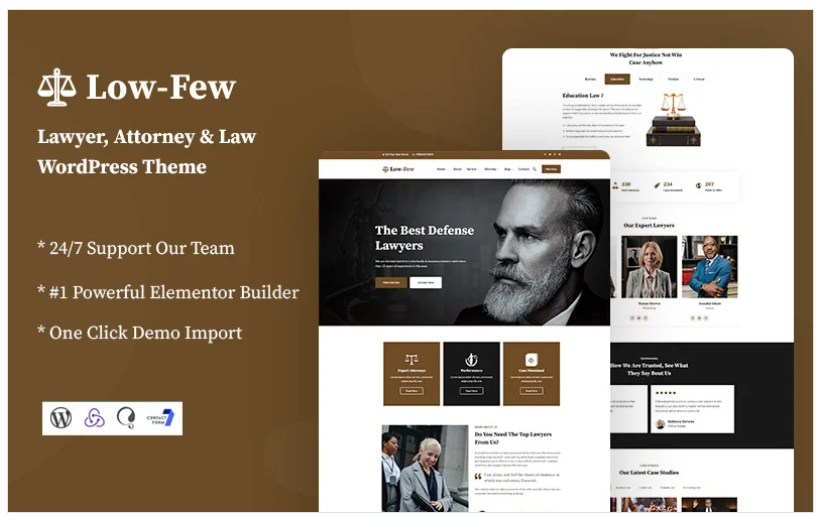Lowfew – Lawyer and Attorney Responsive WordPress Theme