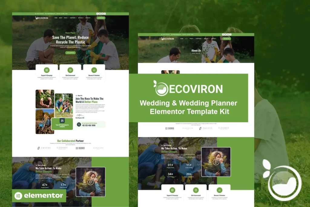 Ecoviron – Ecology & Enviroment Charity Elementor Pro Template