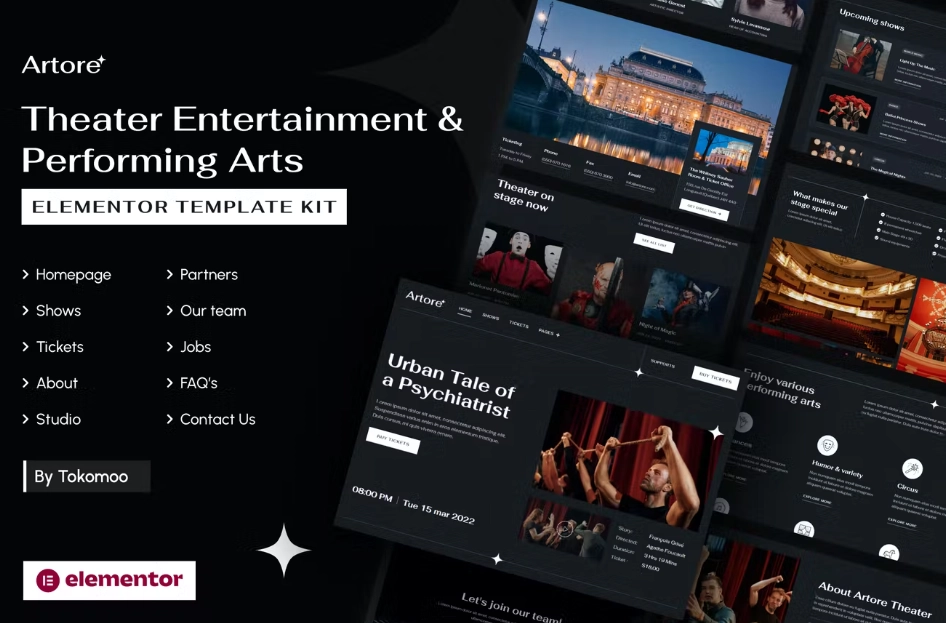 Artore | Theater Entertainment & Performing Arts Elementor Template