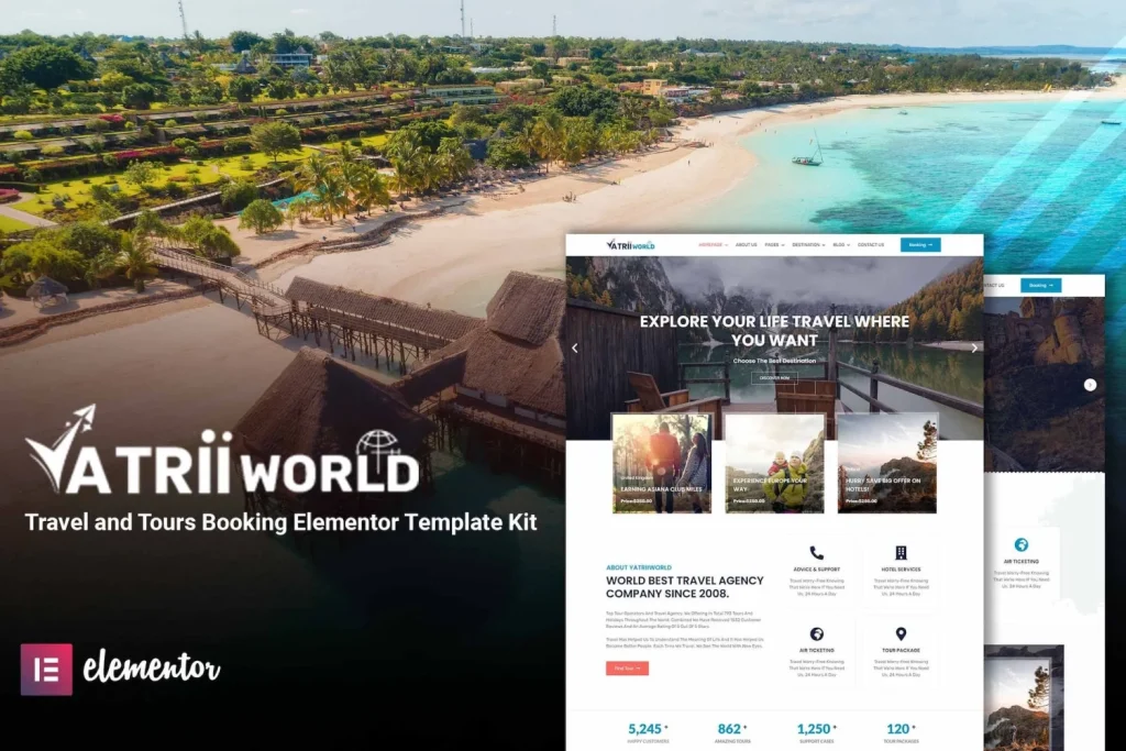 Yatriiworld – Travel & Tours Booking Elementor Template