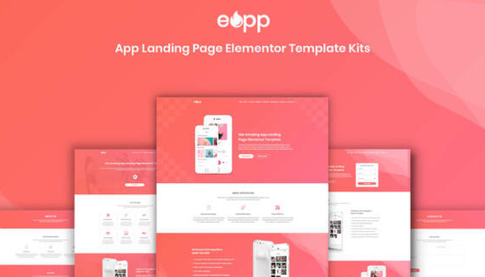 eApp – Landing Page Elementor Template