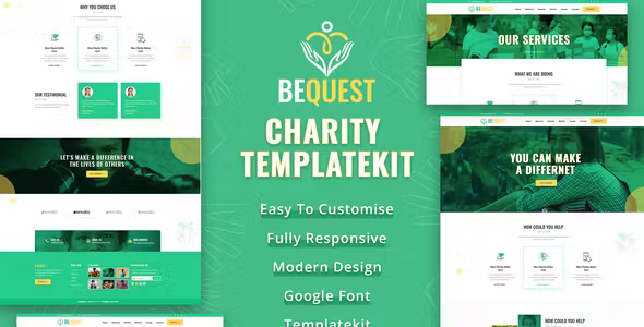 Bequest Nonprofit Elementor Template Kit