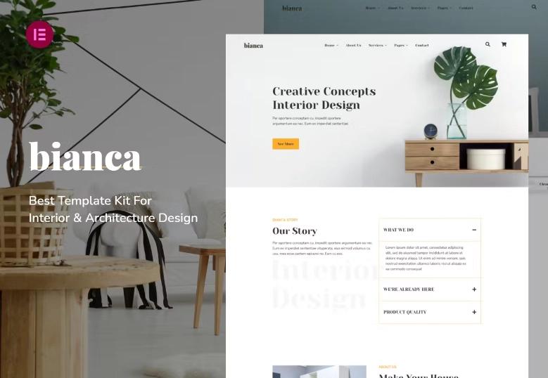 Bianca – Architecture Agency & Interior Design Elementor Template