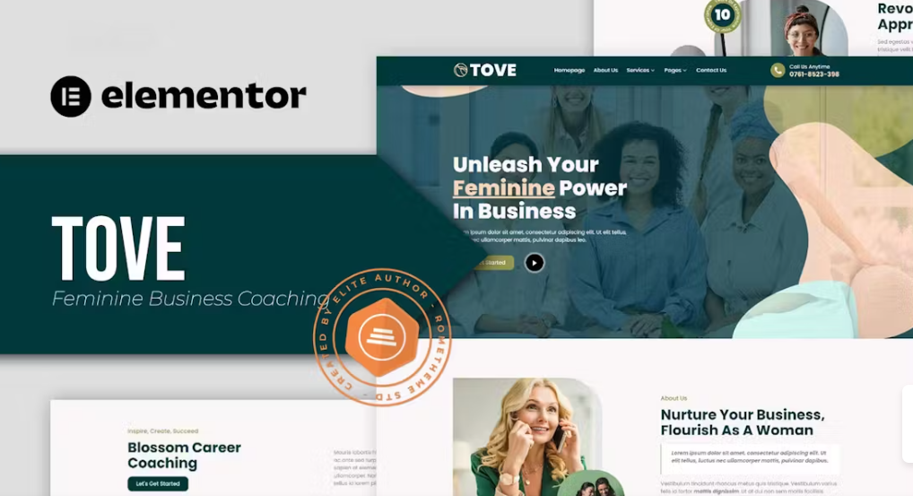 Tove – Feminine Business Coaching Elementor Template