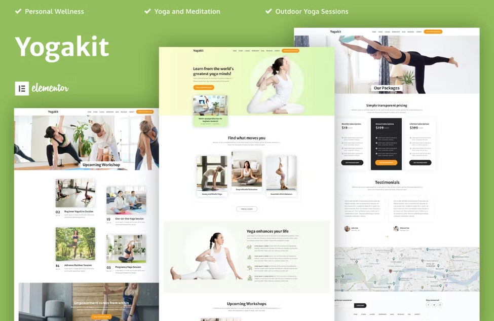 Yogakit – Yoga & Meditation Elementor Template