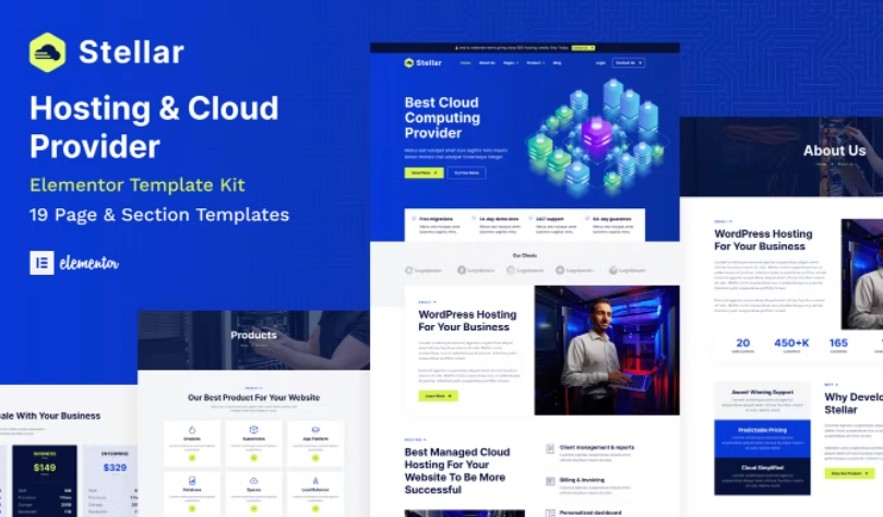 Stellar – Hosting & Cloud Provider WordPress Elementor Template