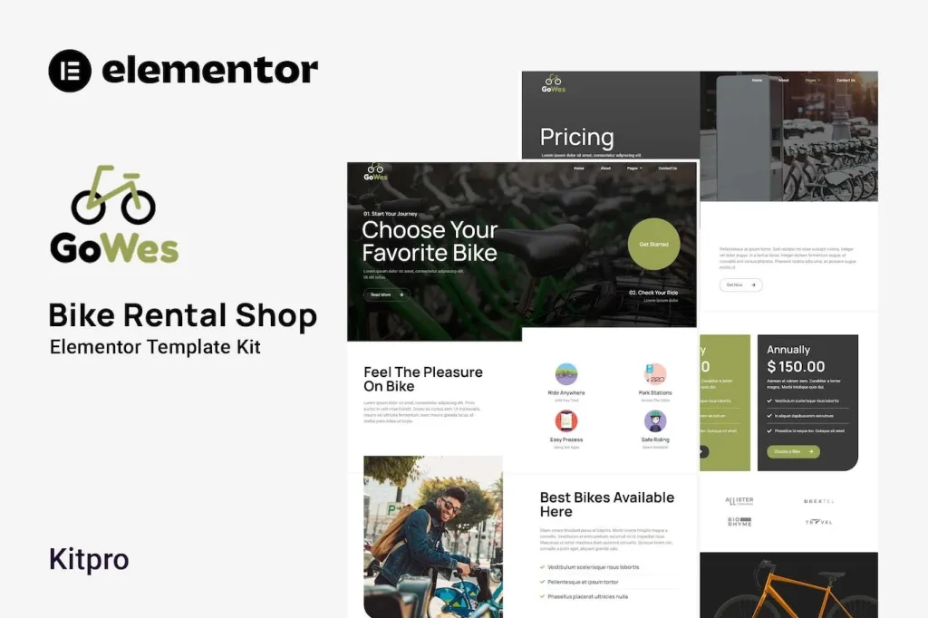 Gowes – Bike Rental Shop Elementor Template