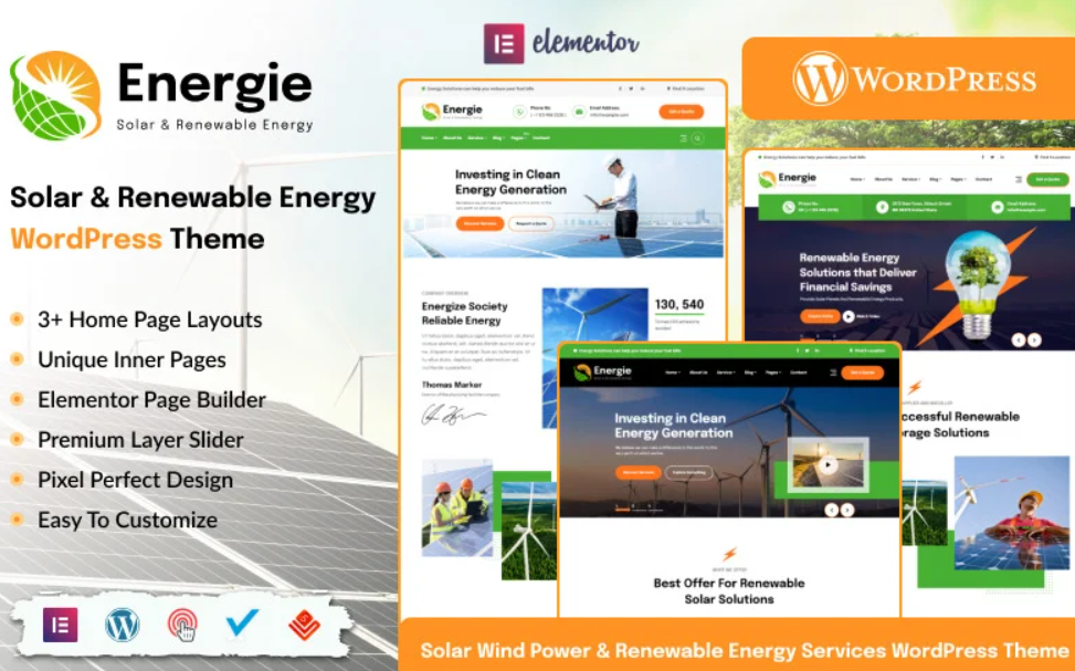Energie – Solar and Renewable Energy WordPress Theme