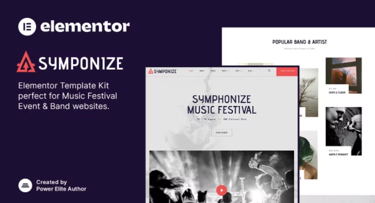 Symphonize – Music Festival Event & Band Elementor Template