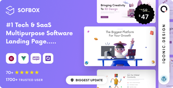 Sofbox v5.0 – Tech & SaaS Multipurpose Software Landing Page