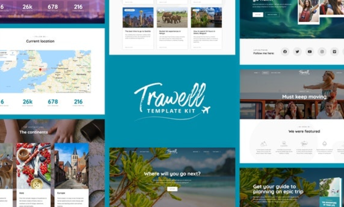 Trawell – Travel Blog Elementor Template