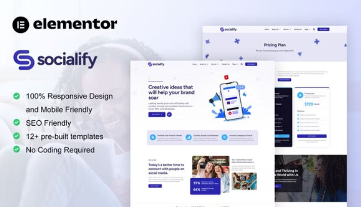 Socialify – Social Media Marketing Agency Elementor Pro Template