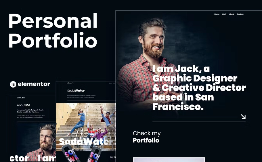 Jack.Dir – Personal Design Portfolio Elementor Template