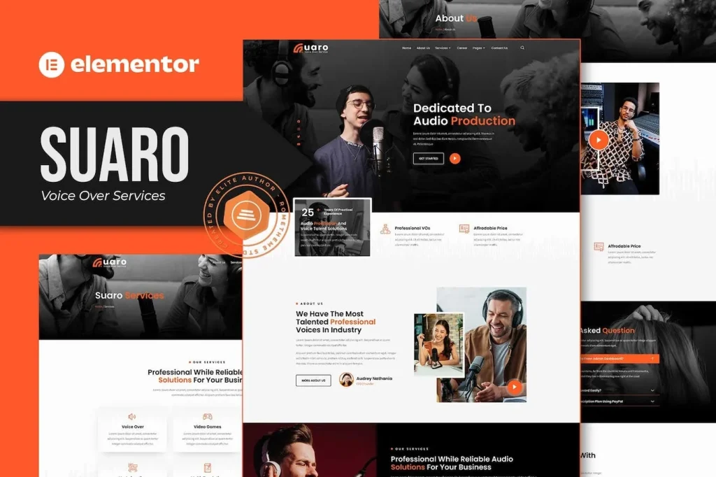 Suaro – Voice Over Services Elementor Template