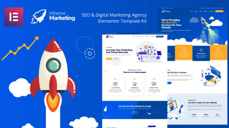 Influence Marketing – SEO & Digital Agency Elementor Template