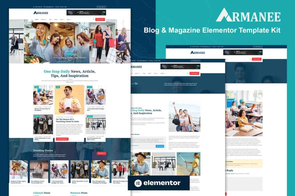 Armanee – Blog & Magazine Elementor Pro Template