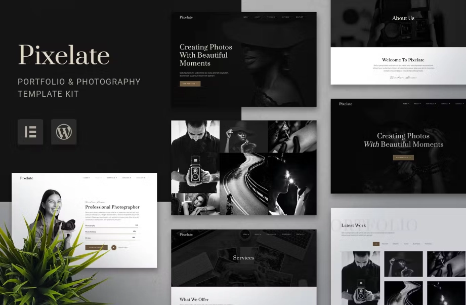Pixelate – Portfolio & Photography Elementor Template